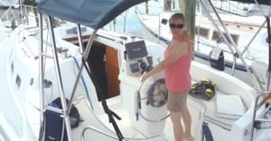 Backing up a sailboat