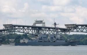 Navy Sails Past Coleman Bridge