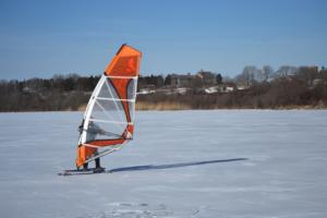 Ice sailing kite board
