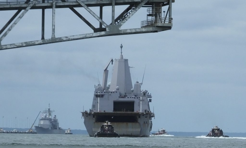 Navy ship heads to Naval Weapons Station